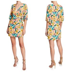 Aidan Mattox Floral Print Wrap Cocktail Dress Multi Color C3